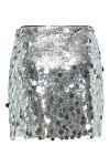 Pieces - Nederdel - Malou Sequin MW Mini Skirt - Silver Colour 