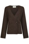 Neo Noir - Cardigan - Marie Louise Knit Cardigan - Brown Melange