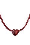 Maanesten - Halskæde - Maroon Heart Necklace - Guld