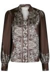 Neo Noir - Skjorte - Massima Paisley Border Blouse - Dark brown