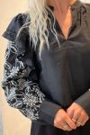 MbyM - Bluse - Raylan-M - Black/White Embroidery