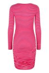 MbyM - Kjole - Faustine O-M - Fuchsia Fedora Red Stripe