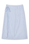 Mads Nørgaard - Nederdel - Mia Poplin Marty Wrap Skirt - Pinstripe/Provence 