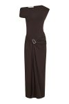 Neo Noir - Kjole - Minja Drapy Dress - Chocolate Brown