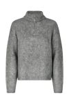 Modström - Strik - KaneMD Zip T-Neck - Dark Grey Melange