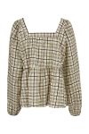 Modström - Bluse - Hollow Print Top - Celery Check