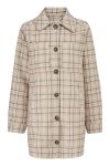 Modström - Skjorte - Ikaia Coatigan - Cream Brown Check