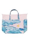 Maanesten - Taske - Big Canvas Totebag Moonshine Rose - Blue