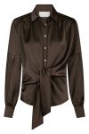 Neo Noir - Bluse - Naja Satin Shirt - Dark Brown
