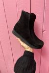 Nature - Sko - Nanna Suede WR w. Fur - Black