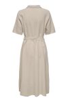 JDY - Kjole - Say 2/4 Midi Shirt Dress - Oatmeal