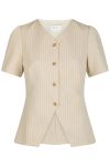 Neo Noir - Bluse - Jules Pinstriped Blouse - Sand