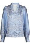 Neo Noir - Bluse - Massima Paisley Border Blouse - Light Blue