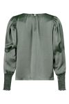 Neo Noir - Bluse - Camma Heavy Sateen Blouse - Smoke Green