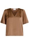 Neo Noir - Bluse - Largo Heavy Sateen Blouse - Dark Taupe