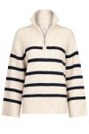 Neo Noir - Strik - Nevena Stripe Knit Blouse - Sand