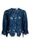 Neo Noir - Bluse - Adela Embroidery Blouse - Navy