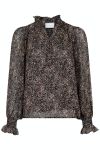 Neo Noir - Bluse - Leia Texture Dot Blouse - Dark Sand