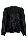 Neo Noir - Bluse - Rizzo Sequins Blouse - Black