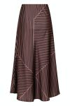 Neo Noir - Bovary Mix Lines Skirt - Dark brown