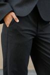 Neo Noir - Bukser - Nathalie Slim Pinstripe Pants - Dark Navy