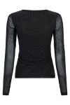 Neo Noir - Bluse - Basira Stone Mesh Blouse - Black