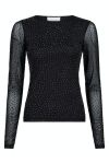 Neo Noir - Bluse - Basira Stone Mesh Blouse - Black