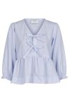 Neo Noir - Bluse - Bella Slim Stripe Blouse - Light Blue Stripe