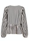 Neo Noir - Bluse - Bessie Contrast Stripe Blouse - Creme