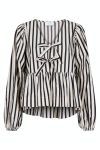 Neo Noir - Bluse - Bessie Contrast Stripe Blouse - Creme