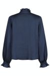 Neo Noir - Skjorte - Brielle Satin Blouse - Midnight Blue