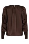 Neo Noir - Bluse - Camma Heavy Sateen Blouse - Dark Brown