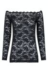 Neo Noir - Bluse - Casadi Lace Flower Blouse - Black