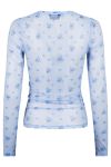 Neo Noir - Bluse - Ella Flower Mesh Blouse - Light Blue