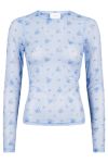 Neo Noir - Bluse - Ella Flower Mesh Blouse - Light Blue