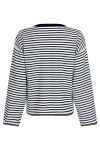 Neo Noir - Bluse - Enna Stripe Knit Blouse - White/Black