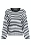 Neo Noir - Bluse - Enna Stripe Knit Blouse - White/Black