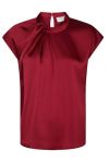 Neo Noir - Bluse - Fleur Drapy Satin Blouse - Wine