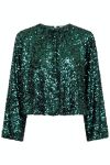 Neo Noir - Bluse - Iris Fall Sequins Blouse - Dark green