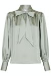 Neo Noir - Bluse - Jaz Bow Blouse - Smoke Green