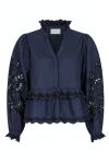 Neo Noir - Bluse - Kimmo Embroidery Blouse - Navy