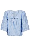 Neo Noir - Bluse - Lorraine Brocade Blouse - Sky Blue