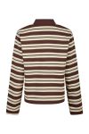 Neo Noir - Bluse - Mala Stripe Polo Blouse - Brown