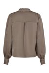 Neo Noir - Bluse - Massima Drapy Satin Blouse - Dark Taupe