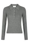 Neo Noir - Bluse - Panama Knit Blouse - Dark Grey Melange