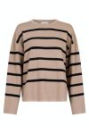 Neo Noir - Bluse - Shana Stripe Knit Blouse - Khaki