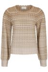 Neo Noir - Bluse - Dito Chevron Knit Blouse - Light Brown