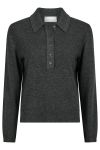 Neo Noir - Blouse - Genea Knit Polo Blouse - Antracit