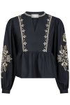 Neo Noir - Bluse - Ginia Emb Blouse - Navy