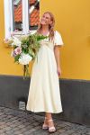 Neo Noir - Kjole - Illana Heavy Sateen Dress - Light Yellow